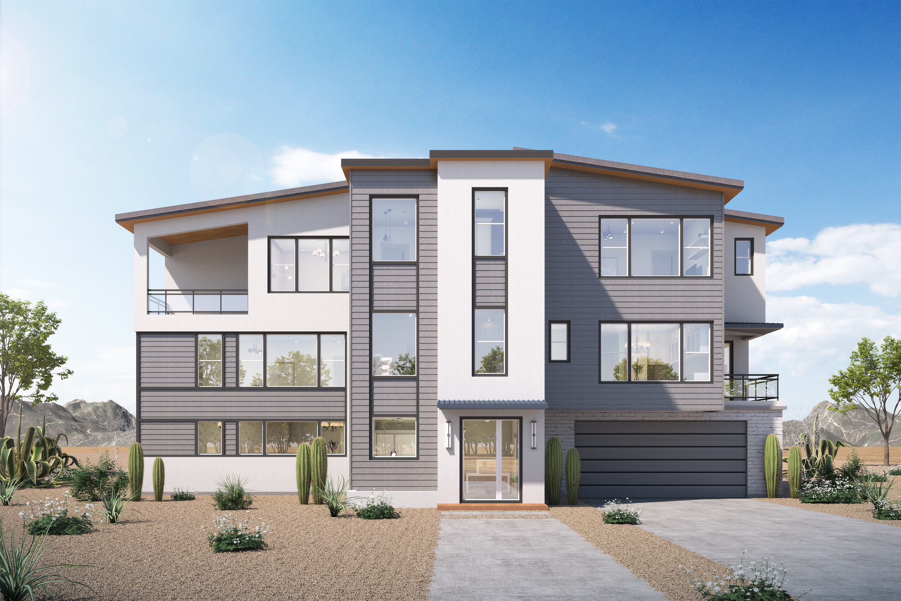 Two-story residence with corner massing